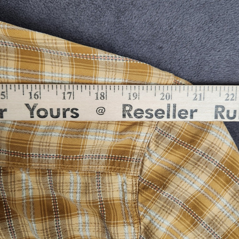 Tommy Bahama Silk Shirt Mens Medium Mustard Yellow Plaid Long Sleeve Button Up - Picture 7 of 10